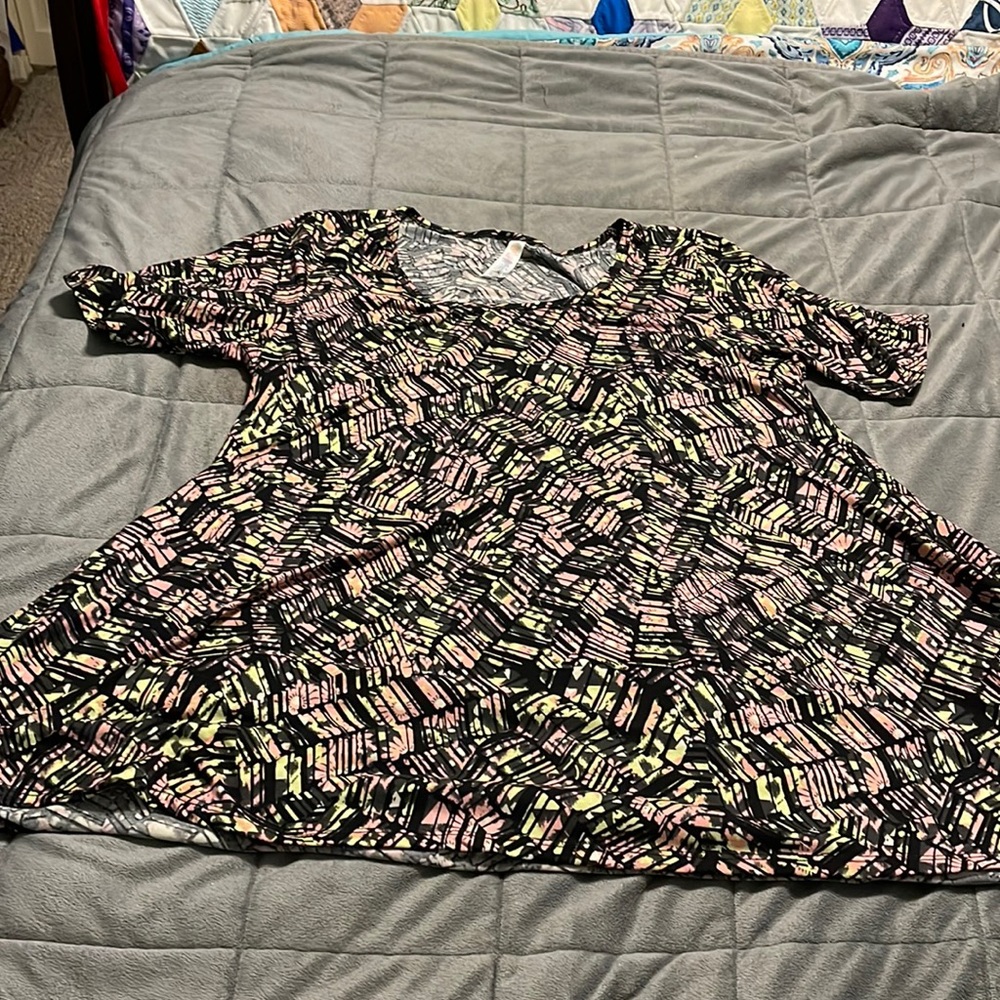 LuLaRoe Black, Pink and Yellow Top